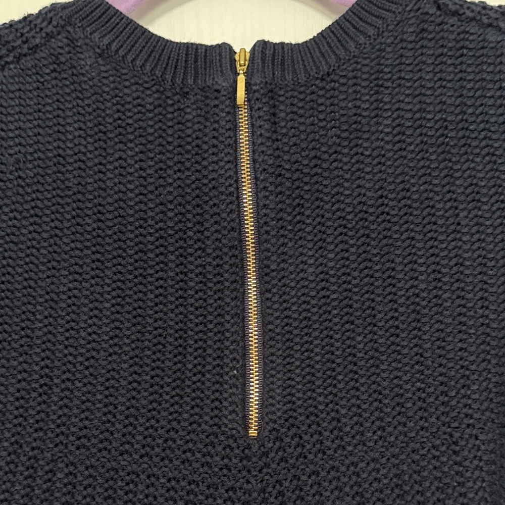 Banana Republic Navy Sweater with Gold Zipper accent